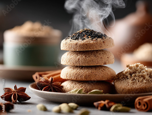 Freshly baked cinnamon-spic...