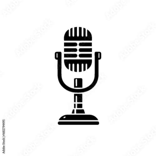 Retro Studio Microphone Vector Illustration