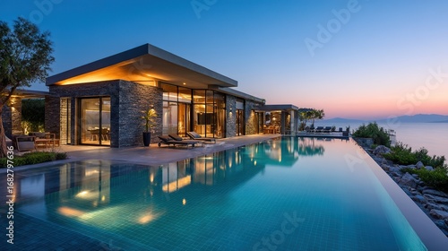 Wallpaper Mural luxury swimming pool at night Torontodigital.ca