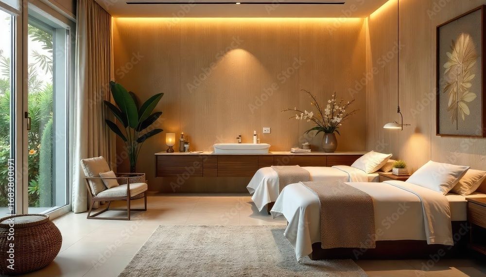 Fototapeta premium Tranquil Beauty Parlor Rejuvenating Spa Treatments for Inner Peace and Outer Beauty