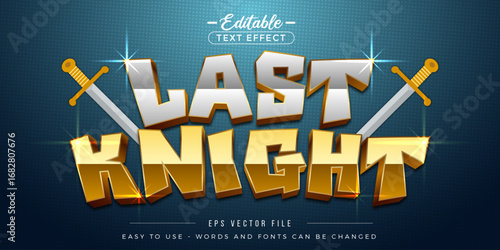 Foto Last knight game text effect style.