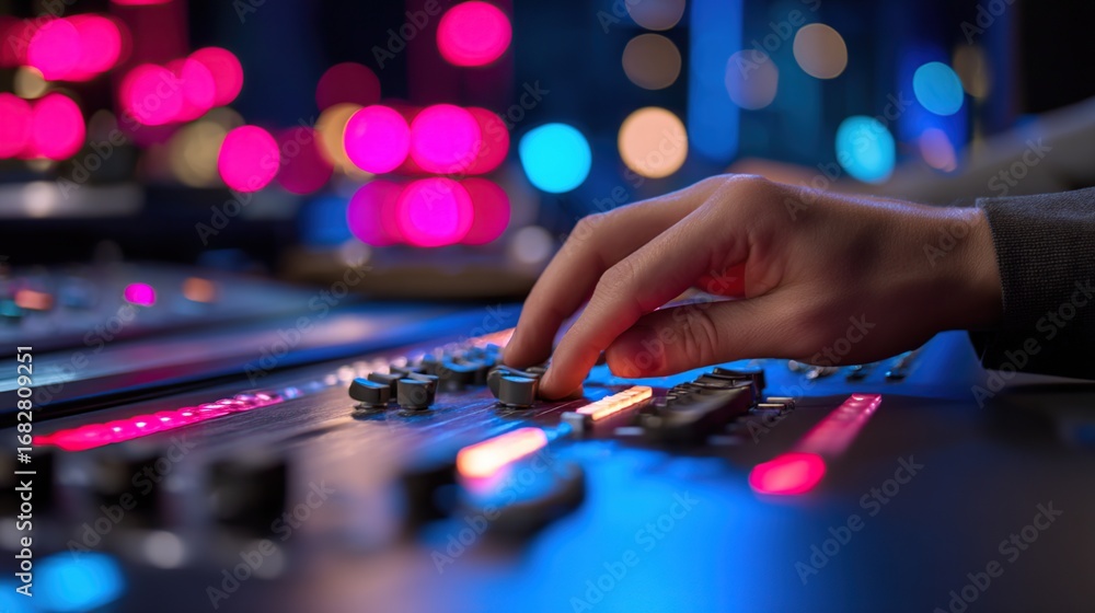 Fototapeta premium dj mixing music