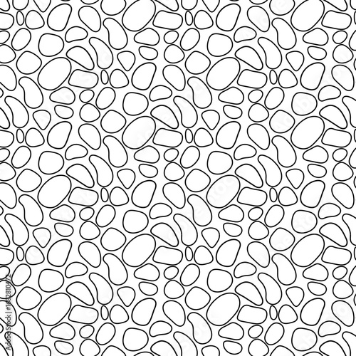 hand drawn pebble stone texture line art abstract rock seamless pattern