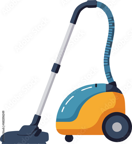 Vacuum cleaner sweeps across clean floors