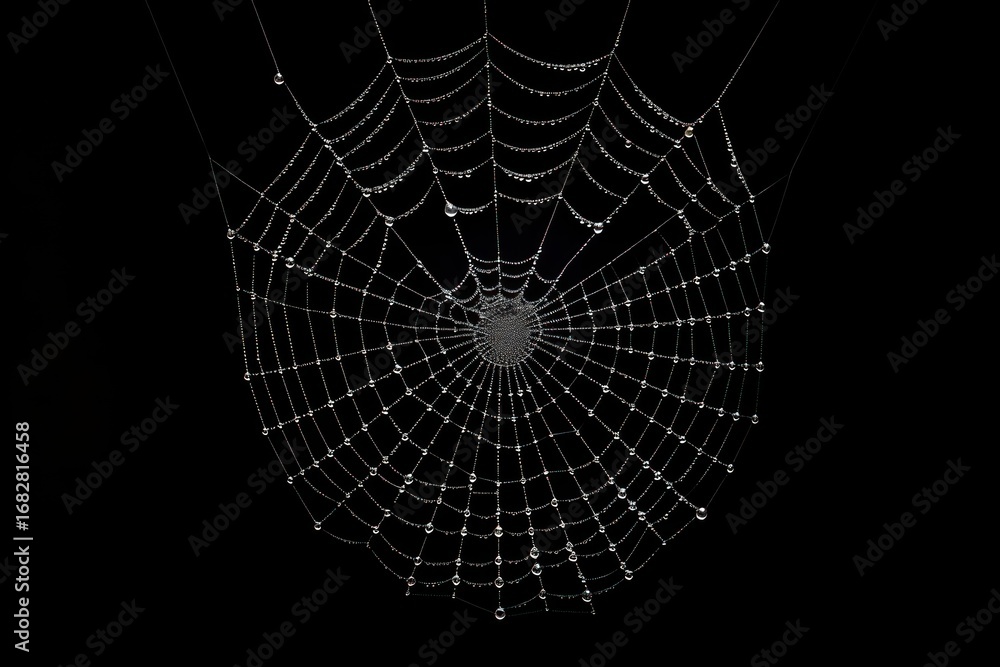 Fototapeta premium A spider web backgrounds black black background.