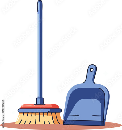Broom and dustpan for tidying