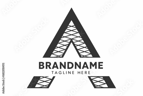 Modern Initial A Letter Bridge Logo Icon Concept Creative Monogram on White Background