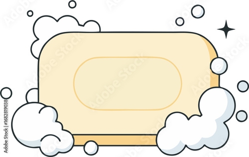 Frothy soapy rectangle clean sparkle