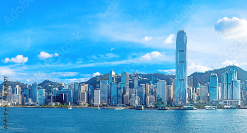 Canvas Print 2025 August Hong Kong Victoria Harbor skyline in daytime financial hub commercia