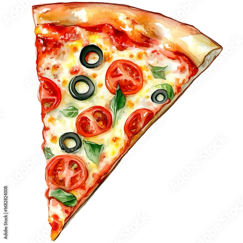 A piece of pizza, food