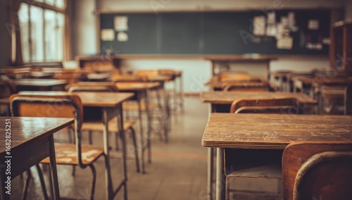 Empty classroom  vintage style  1 