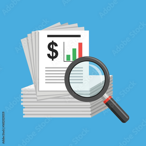 Financial Report Analysis with Magnifying Glass