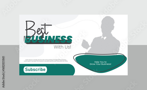Business YouTube cover thumbnail banner design templates 