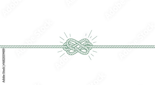 Green Rope Knot Graphic on White