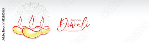 Diwali Celebration Poster with Oil Lamps and oil lamps representing traditional Diwali celebrations on a vibrant gradient background