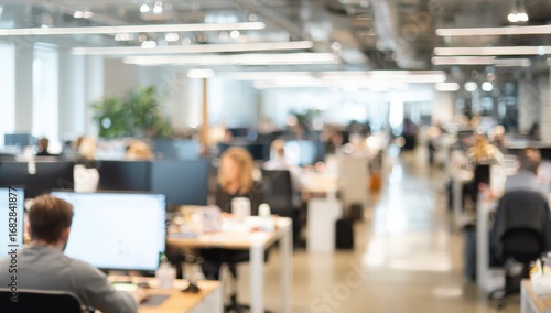 Blurred interior office scene