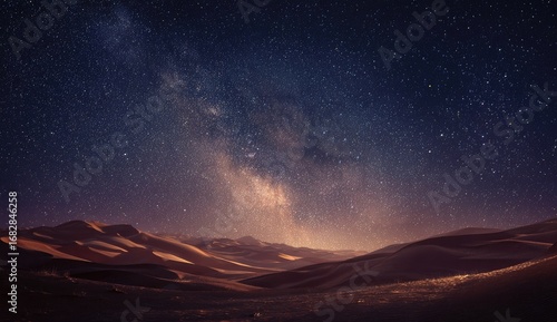 Fototapeta Naklejka Na Ścianę i Meble -  Milky Way over desert dunes at night