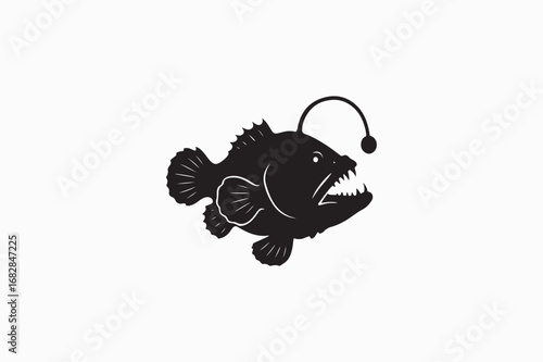 A Monkfish vector silhouettes black image made by adobe illustrator. eps