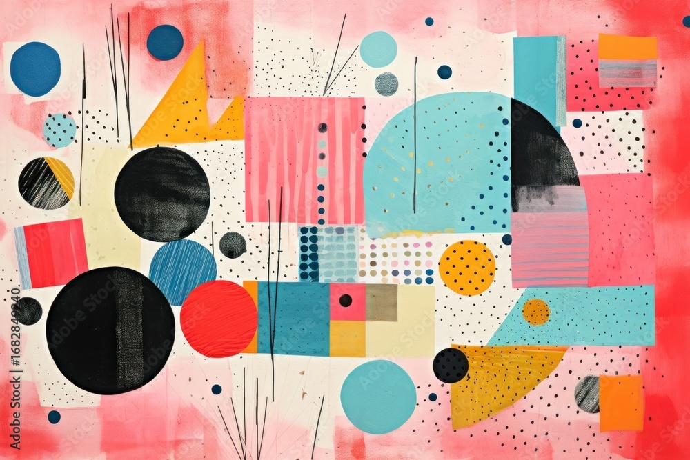 Obraz premium Polka dots pattern collage art.