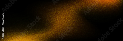 Atmospheric background with black shadows, orange glow and noise texture for photo light leak filter effects. Warm gradients bg with particles and grainy details for vintage photography overlay.