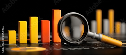 Bar graph analysis with magnifying glass