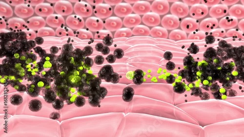 Deep removal of skin melanin, facial spots and wrinkles disappear, restore skin health, skin whitening, anti-wrinkle and anti-aging, laser beauty, concept skin care beauty solution. Cosmetics ads.3D.