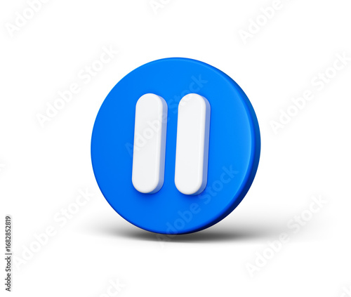 3D blue pause icon, perfect for media control, break, or stop concepts. 3D illustration Free Download 3D blue pause icon, perfect for media control, break, or stop concepts. 3D illustration - GFXLoad