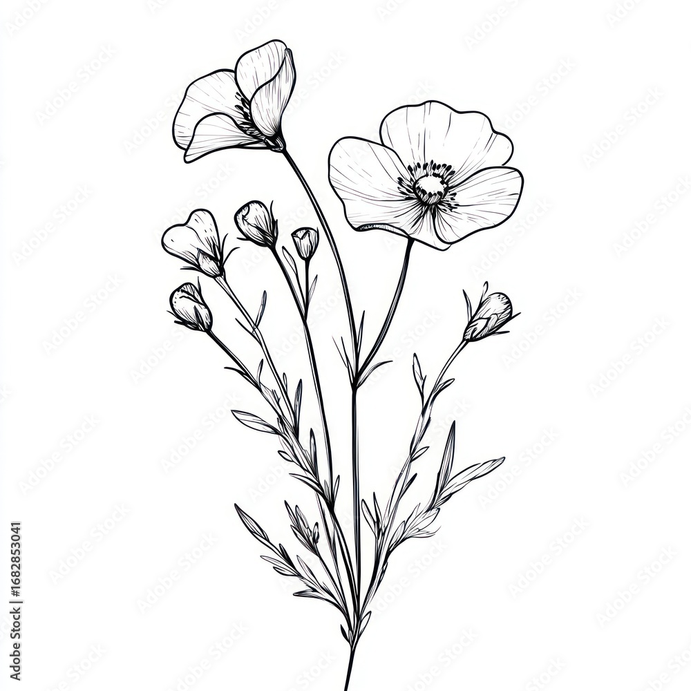 Obraz premium Art illustration minimalist drawing.