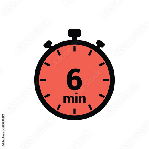 min 6 time icon vector design illustration background