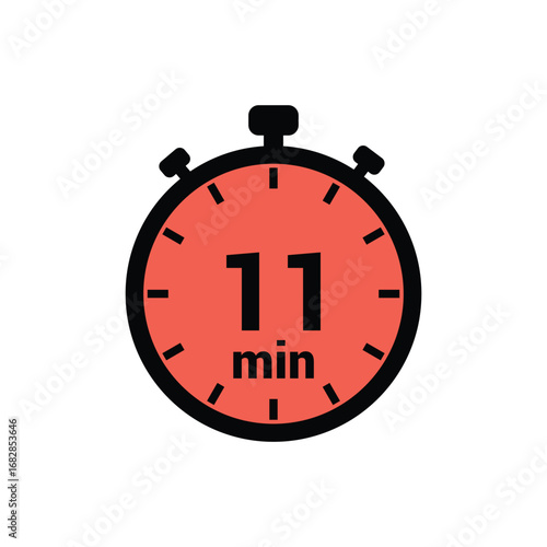 min 11 time icon vector design illustration background
