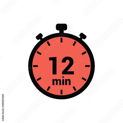 min 12 time icon vector design illustration background