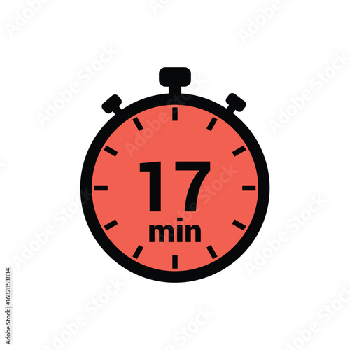 min 17 time icon vector design illustration background
