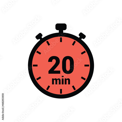 min 20 time icon vector design illustration background