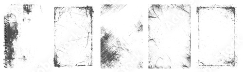 Old Grunge Overlay Vector Textures Dirty Grainy noise Scratched Concrete Wall Abstract Grunge Rectangular Frames Collection Broken Dirty Rough Background Set vector design on transparent background.