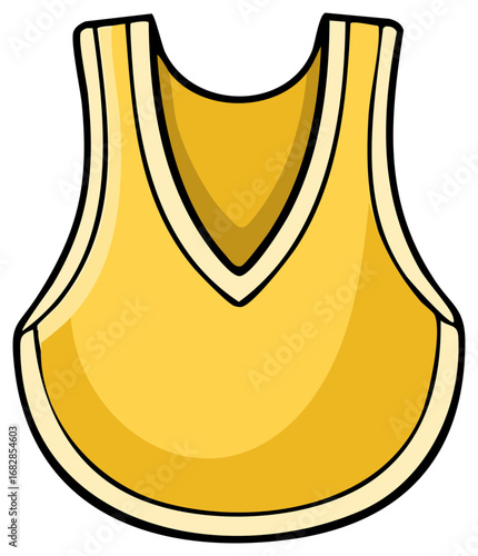 Yellow cartoon sleeveless vest with design details