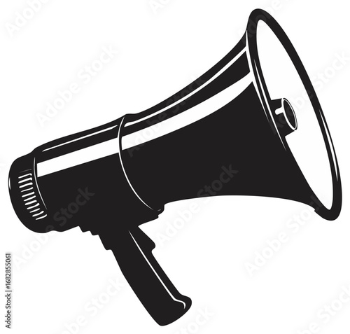 Monochrome Megaphone Graphic Icon Loudspeaker Communication Symbol Vector