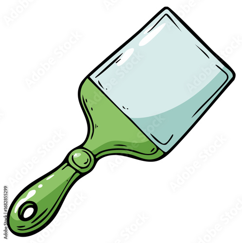 Cartoon style illustration of a spatula isolated on white background