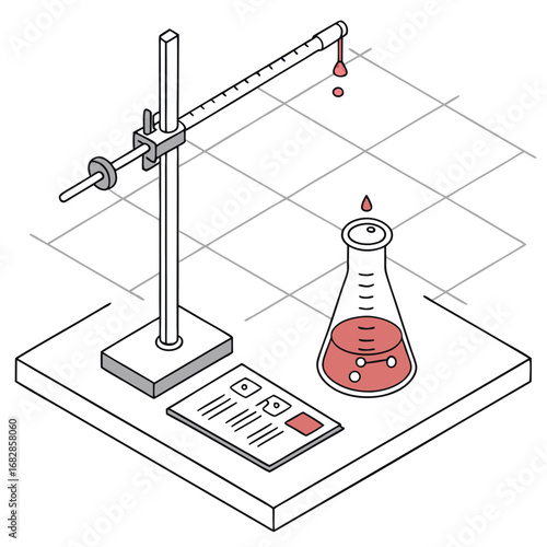Scientific Precision: A schematic illustration of a meticulously arranged laboratory experiment, showcasing the methodical process of scientific measurement and data collection.