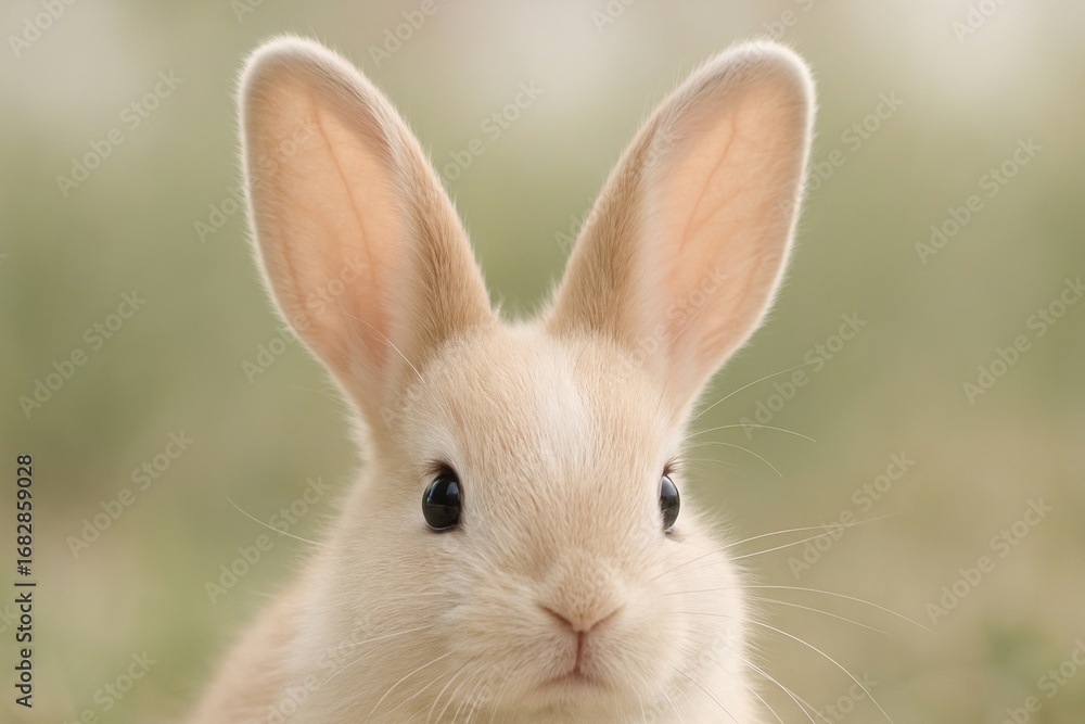 Obraz premium Adorable bunny with curious expression.
