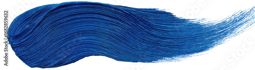 Deep blue paint stroke, textured and flowing