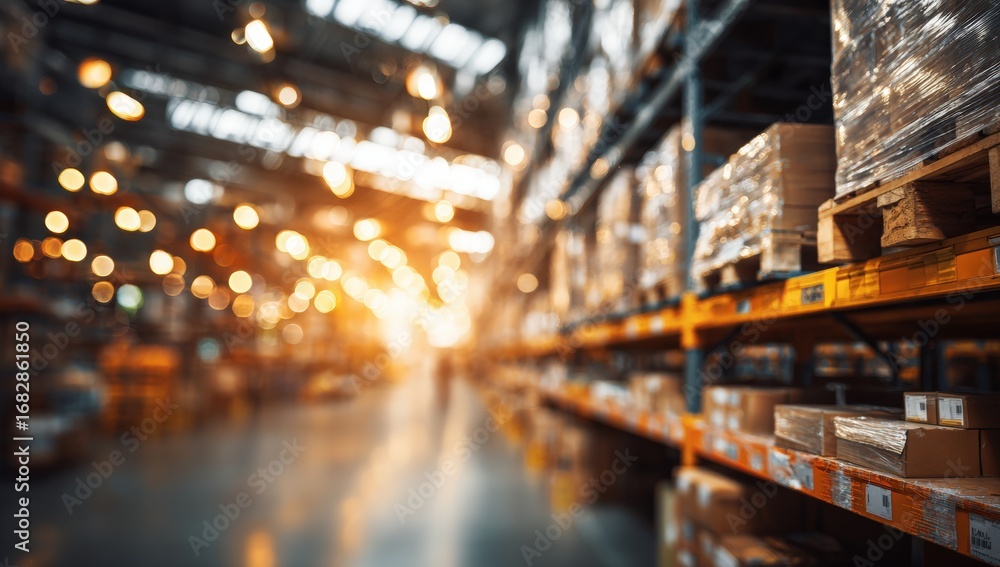 Obraz premium Warehouse interior blurred view