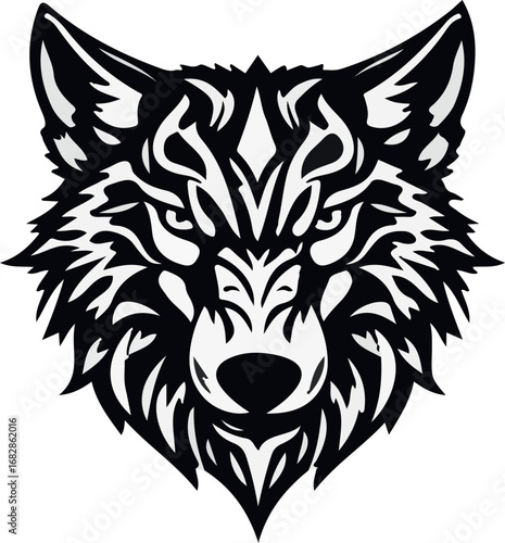 Powerful animal tattoos, like a lion head or tribal wolf, are often found in black vector art and illustrations