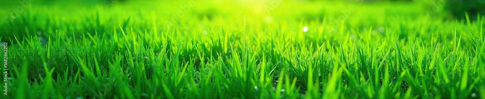 Obraz premium Lush green grass background, perfect for spring and summer projects Vibrant texture, ideal for websites, presentations, and more High-resolution image for crisp detail , stems, foliage