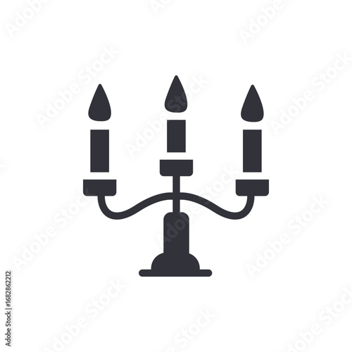 Elegant Candelabra With Lit Candles Symbolizing Celebration And Warmth In Vector Format