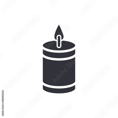 Minimalist Candle Icon With Flickering Flame Symbolizing Serenity And Illumination
