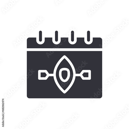 Scheduled Adventure Kayaking Trip Illustrated In A Minimalist Calendar Icon Design On A Clear Canvas