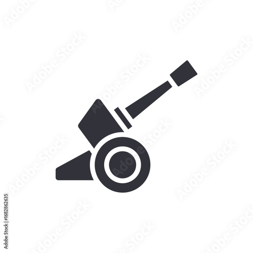 Vintage Cannon Illustration Depicting Historical Artillery Weapon With Wheels And Barrel