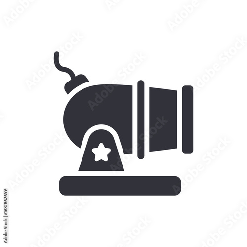 Stylized Cannon Illustration Depicting Historical Artillery Weaponry And Military Might