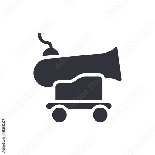 Vintage Cannon Artillery Vector Illustration Symbolizing Defense Warfare And Historical Naval