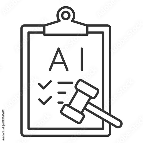 Ai Regulation Outline Icon Element For Design